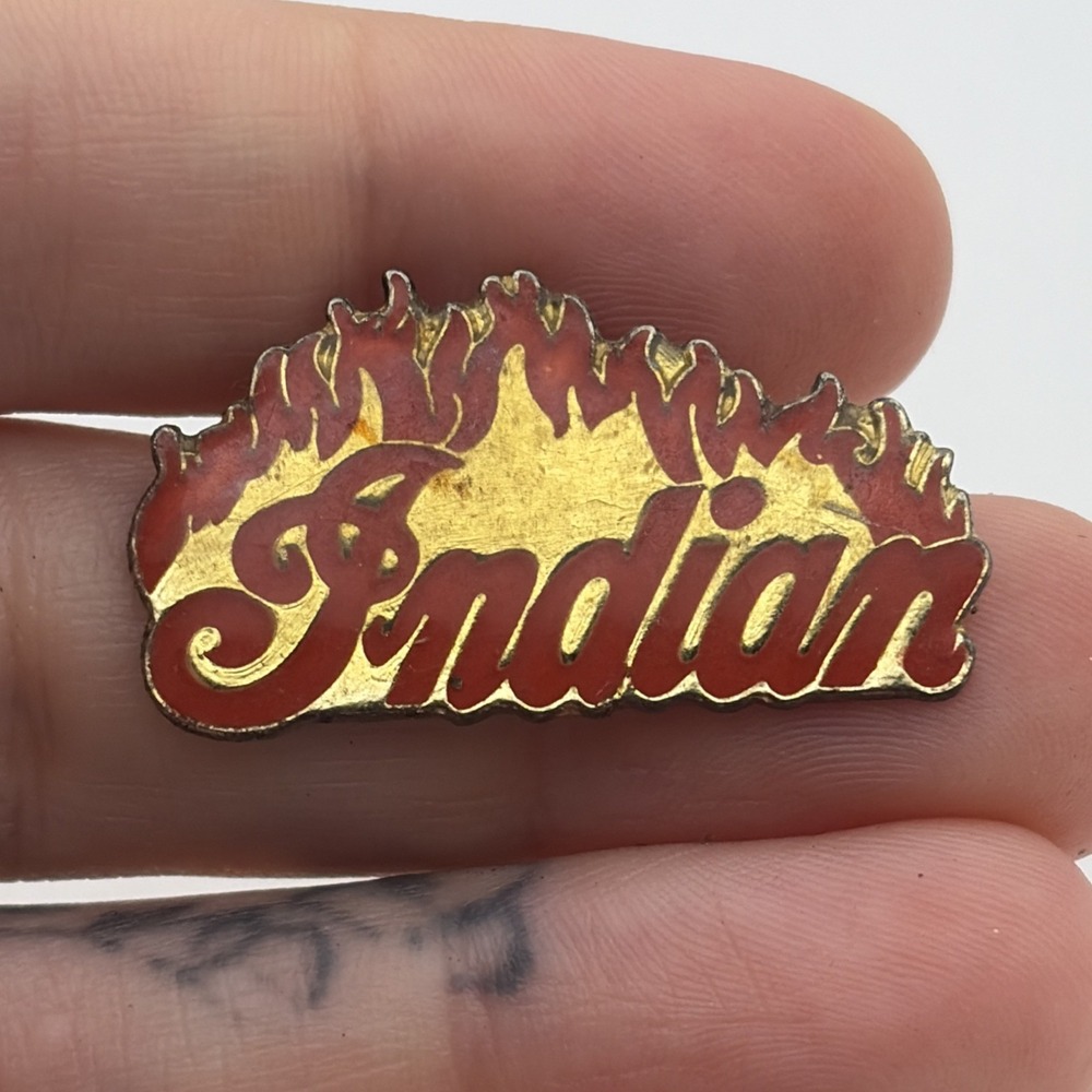 Vintage Indian Motorcycle Flames Lapel Hat Pin